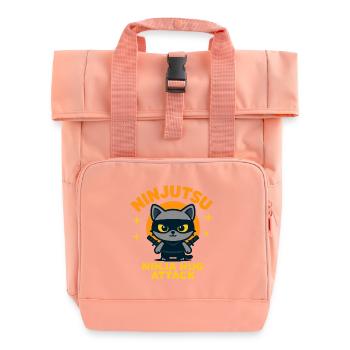 Ninja Katzen Attacke - Rolltop Rucksack mit zwei Griffen - Chintzrosa - Vorne