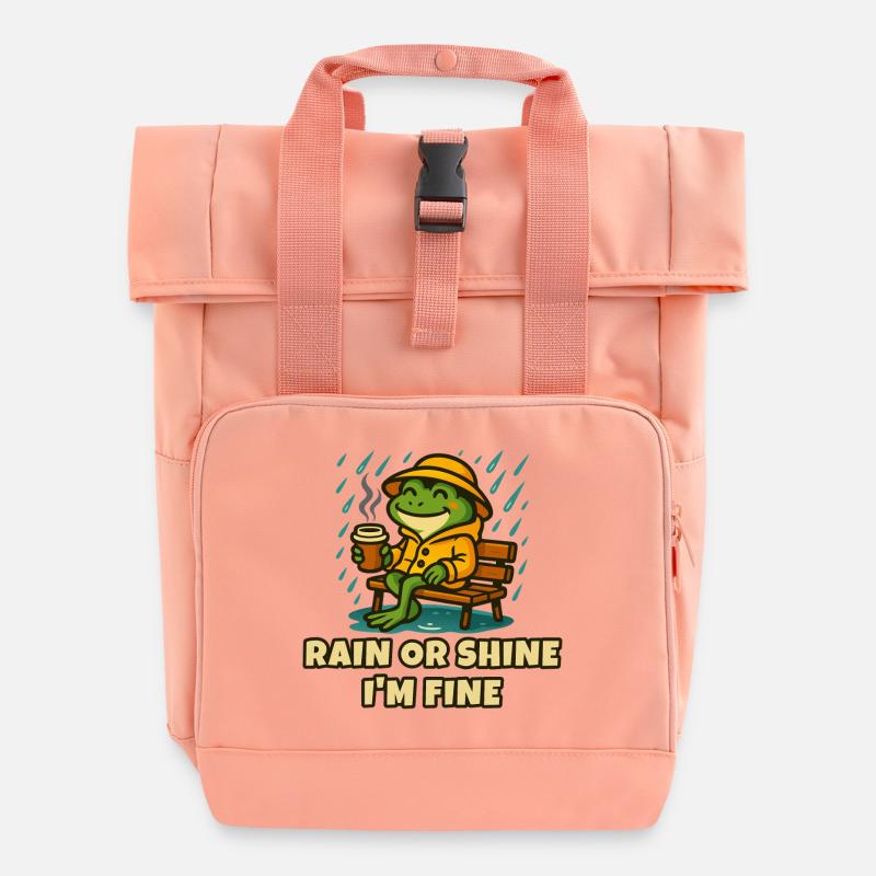 Graines sous la pluie : café et soleil - Sac à dos Roll Top à deux anses - rose liberty