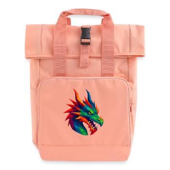 WPAP Stil Tiere - Drache - Rolltop Rucksack mit zwei Griffen - Chintzrosa - Vorne