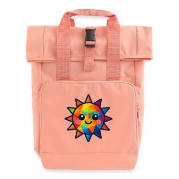 WPAP Polygon Kawaii Style Baby Sun - Roll Top Backpack with Two Handles - chintz rose - Front