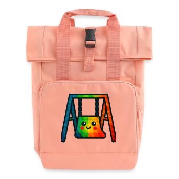 WPAP Polygon Kawaii Style Baby Toy Swing - Roll Top Backpack with Two Handles - chintz rose - Front
