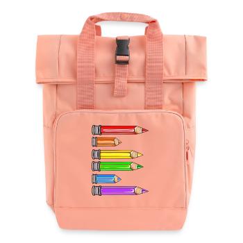 BUCHSTABE E NAMENSGESCHENKE VORNAME SCHULKIND - Rolltop Rucksack mit zwei Griffen - Chintzrosa - Vorne