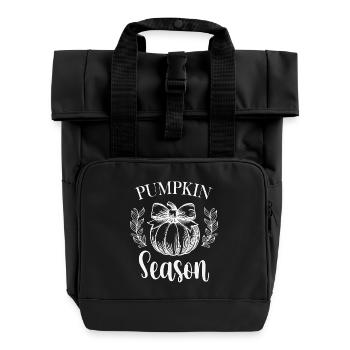 Kürbis Saison Illustration - Rolltop Rucksack mit zwei Griffen - Schwarz - Vorne