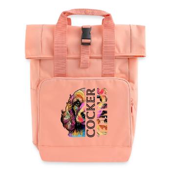 Cocker Spaniel coloré - Sac à dos Roll Top à deux anses - rose liberty - Devant