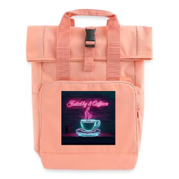 Neon Kaffeegenuss Zitate Design - Rolltop Rucksack mit zwei Griffen - Chintzrosa - Vorne