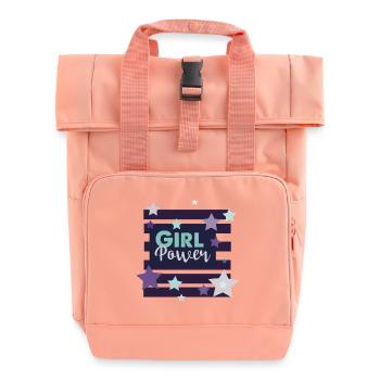 Girl Power Motivations Design - Roll Top Backpack with Two Handles - chintz rose - Front