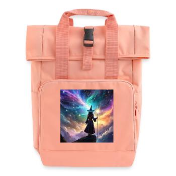 Magical Sorceress - Be the Light in the Dark - Roll Top Backpack with Two Handles - chintz rose - Front