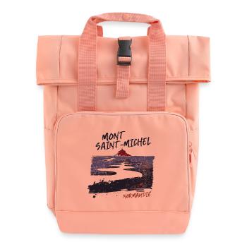 Mont Saint-Michel, Sonnenuntergang, Normandie - Rolltop Rucksack mit zwei Griffen - Chintzrosa - Vorne