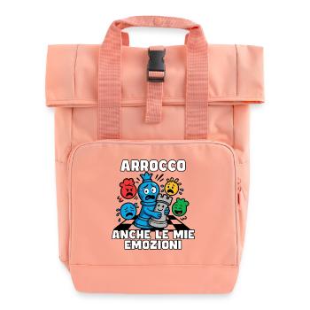 Emotionale Rochade im Notfall - Rolltop Rucksack mit zwei Griffen - Chintzrosa - Vorne