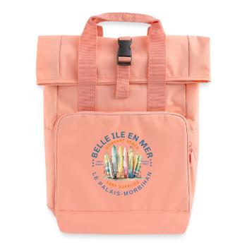 Surf Belle Ile en Mer Logo Circulaire - Sac à dos Roll Top à deux anses - rose liberty - Devant
