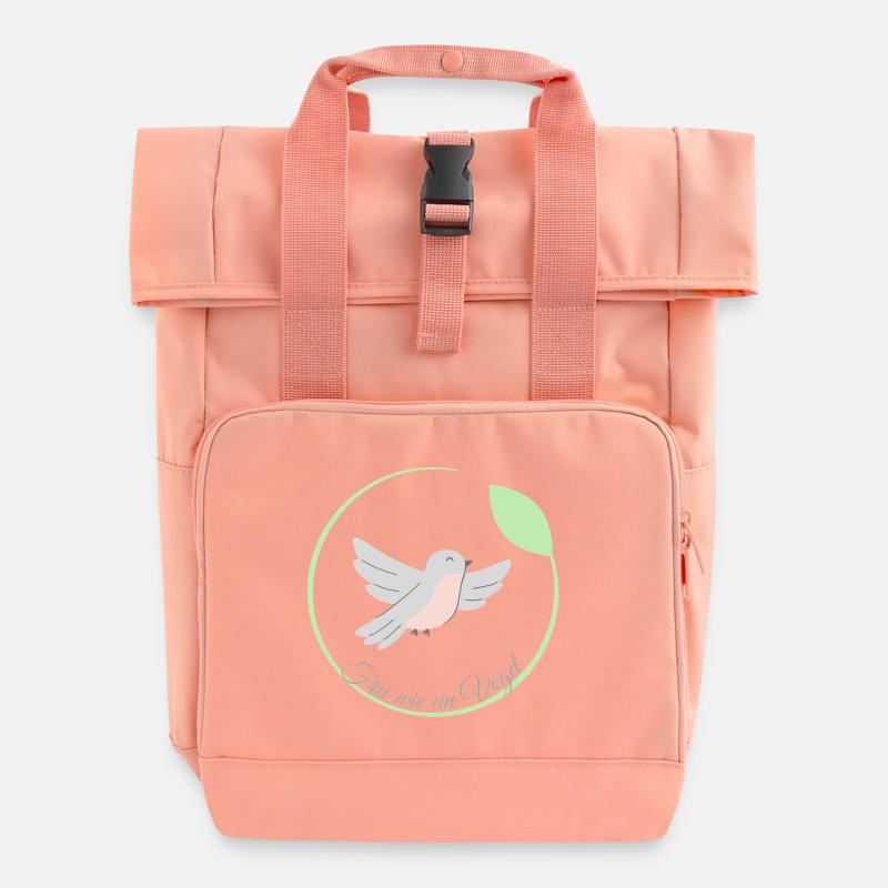 Libre comme un oiseau - Sac à dos Roll Top à deux anses - rose liberty