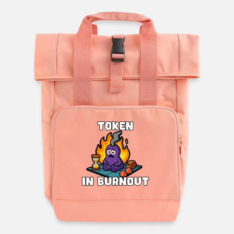 Token burnout - Roll Top Backpack with Two Handles - chintz rose