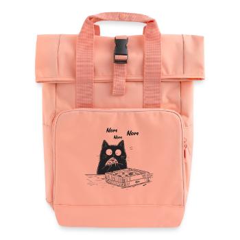 Nom Nom Katze - Rolltop Rucksack mit zwei Griffen - Chintzrosa - Vorne