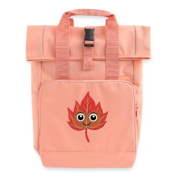 Lächelndes Herbstblatt - Rolltop Rucksack mit zwei Griffen - Chintzrosa - Vorne