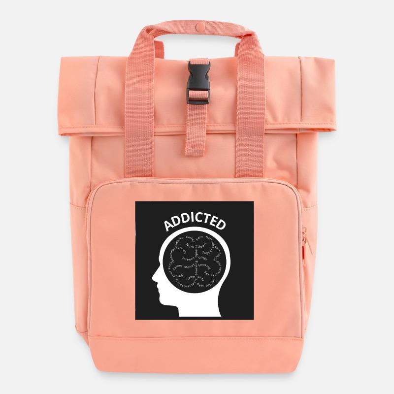 Addicted - Roll Top Backpack with Two Handles - chintz rose