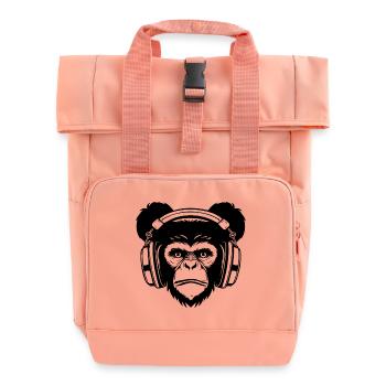 Skateboard Echo Affe Rhythm Street Shirt - Rolltop Rucksack mit zwei Griffen - Chintzrosa - Vorne
