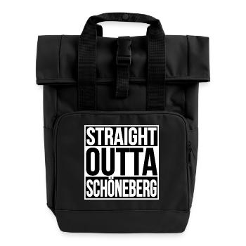 Straight Outta Schöneberg BERLIN - Rolltop Rucksack mit zwei Griffen - Schwarz - Vorne