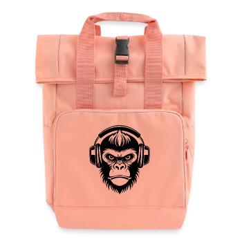 Heavy Metal Monkey Head Rock Power Shirt - Roll Top Backpack with Two Handles - chintz rose - Front