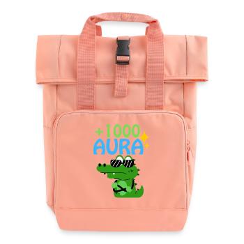 Kroko AND YOUTH WORDS - Roll Top Backpack with Two Handles - chintz rose - Front