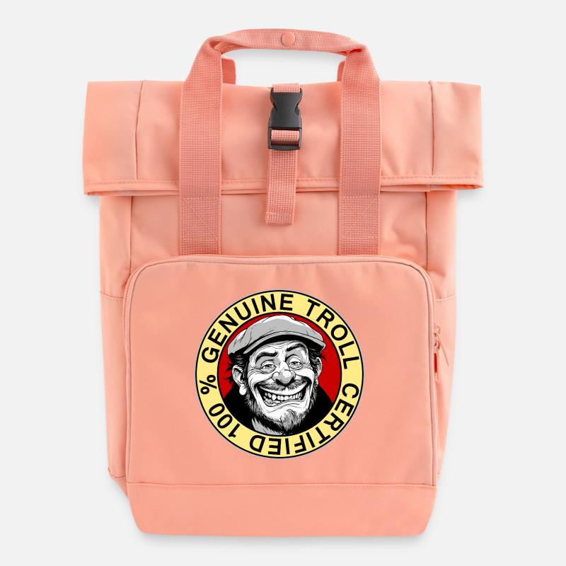 Genuine Troll Certified Badge - Roll Top Backpack with Two Handles - chintz rose