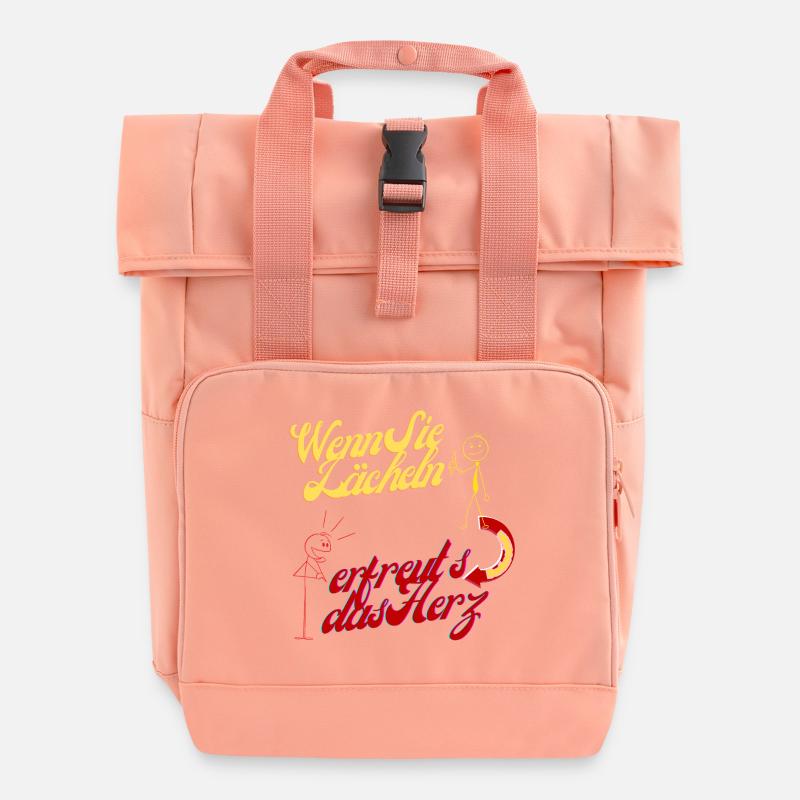 Wenn Sie lächeln  erfreut's das Herz - Rolltop Rucksack mit zwei Griffen - Chintzrosa