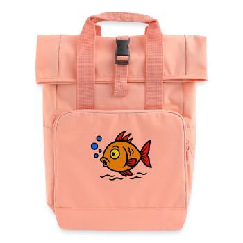 Joyeux dessin animé poisson Orange - Sac à dos Roll Top à deux anses - rose liberty - Devant