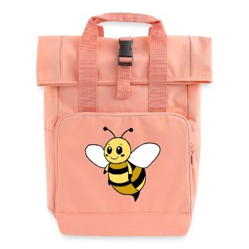 Cute Bee T-Shirt Funny Design Beekeeper - Roll Top Backpack with Two Handles - chintz rose - Front