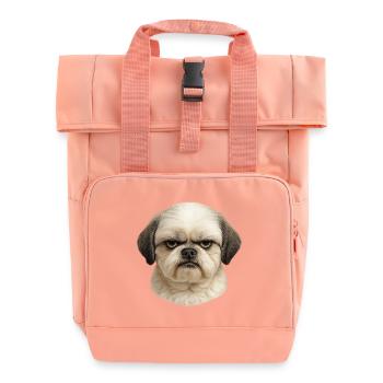 Pug Kopf Portrait Charme |  Shih Tzu - Rolltop Rucksack mit zwei Griffen - Chintzrosa - Vorne