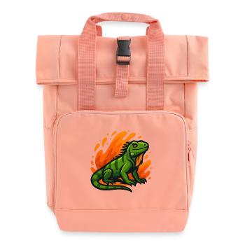 Flammendes Ivuan im grünen Neon-Stil - Rolltop Rucksack mit zwei Griffen - Chintzrosa - Vorne