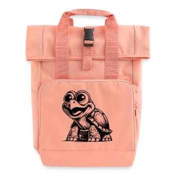 Baby Schildkröten mit großen Augen - Rolltop Rucksack mit zwei Griffen - Chintzrosa - Vorne