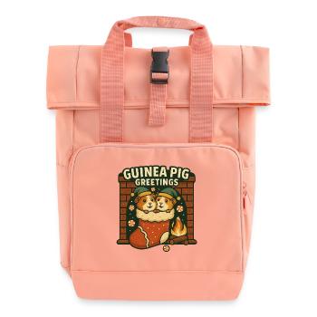 Guinea Pig Greetings - Roll Top Backpack with Two Handles - chintz rose - Front