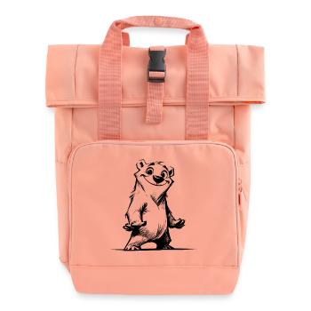Zeichentrick Bär coole Ausstrahlung zum Knuddeln - Rolltop Rucksack mit zwei Griffen - Chintzrosa - Vorne