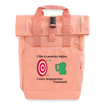 Praticien agréé en MTC Expert Compétent - Sac à dos Roll Top à deux anses - rose liberty - Devant
