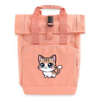 Chatonet tigré de Kawaii aux grands yeux - Sac à dos Roll Top à deux anses - rose liberty - Devant