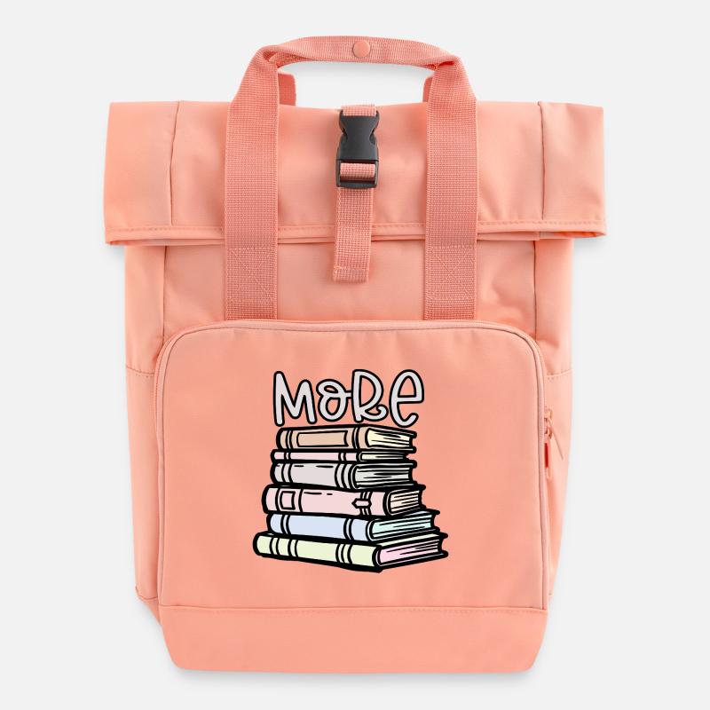 Read more Books - Roll Top Backpack with Two Handles - chintz rose