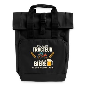 Traktor- und Bierfreiwilliger - Rolltop Rucksack mit zwei Griffen - Schwarz - Vorne