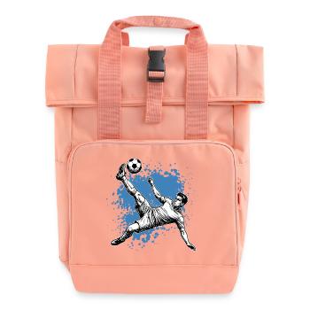 Fußball Schuss Fallrückzieher Tor Seitfallzieher - Rolltop Rucksack mit zwei Griffen - Chintzrosa - Vorne