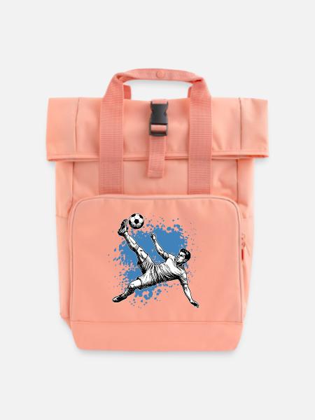 Fußball Schuss Fallrückzieher Tor Seitfallzieher - Rolltop Rucksack mit zwei Griffen - Chintzrosa