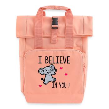 Motivation – Ich glaube an dich - Rolltop Rucksack mit zwei Griffen - Chintzrosa - Vorne
