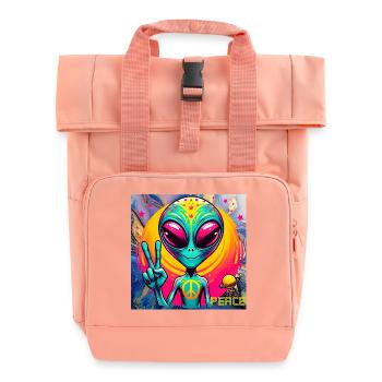 Trippy Alien - Rolltop Rucksack mit zwei Griffen - Chintzrosa - Vorne