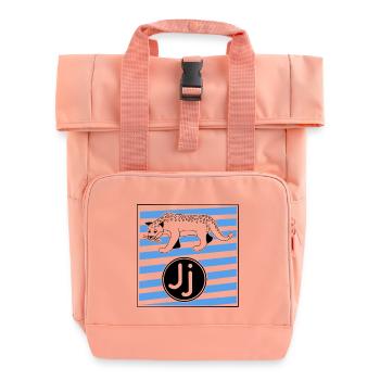 J wie Jaguar Buchstabe in der Grundschule - Rolltop Rucksack mit zwei Griffen - Chintzrosa - Vorne