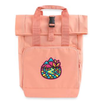 Bunte Flusslandschaft Candystyle - Rolltop Rucksack mit zwei Griffen - Chintzrosa - Vorne
