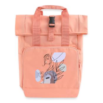 Abstrakte Silhouette mit Pastellformen - Rolltop Rucksack mit zwei Griffen - Chintzrosa - Vorne