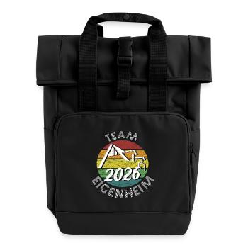 Team Eigenheim 2026 Hausbau Hauskauf rétro vintage - Sac à dos Roll Top à deux anses - noir - Devant