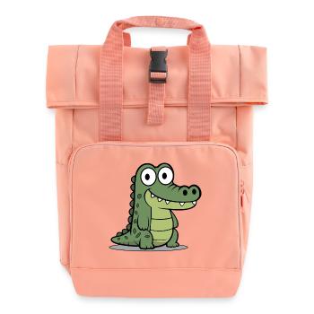 Crocodile - Roll Top Backpack with Two Handles - chintz rose - Front