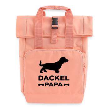 Dackel - Rolltop Rucksack mit zwei Griffen - Chintzrosa - Vorne