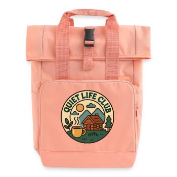 Quiet Life Club - Roll Top Backpack with Two Handles - chintz rose - Front