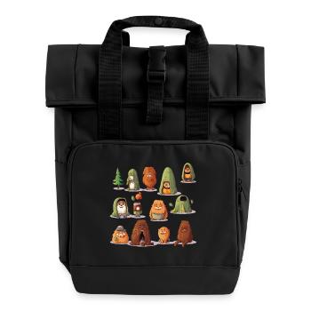 Mondes de câlins WaldYeti - Sac à dos Roll Top à deux anses - noir - Devant