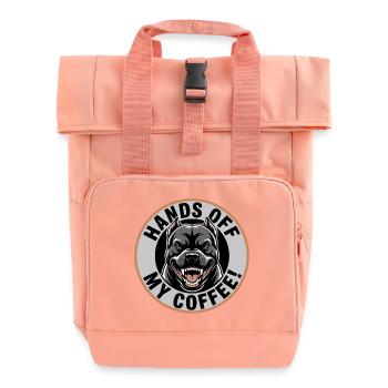 Hands Off My Coffee – Lustiges Kaffee-Shirt - Rolltop Rucksack mit zwei Griffen - Chintzrosa - Vorne
