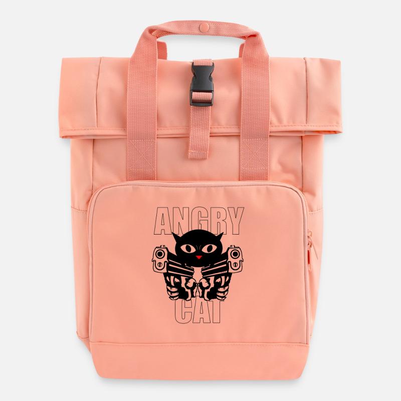 Chat en colère - Sac à dos Roll Top à deux anses - rose liberty